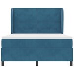 vidaXL Lit à ressorts avec matelas Bleu foncé 190 x 140 cm Velours