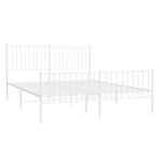 vidaXL Cadre de lit métal sans matelas et pied de lit blanc 150x200 cm