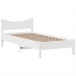 vidaXL Cadre de lit sans matelas blanc 75x190 cm bois de pin massif