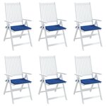 vidaXL Coussins de chaise de jardin 6 Pièces bleu royal 40x40x3 cm