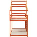 vidaXL Lit superposé avec toit cire marron 90x200cm bois de pin massif
