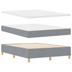 vidaXL Lit à Ressorts avec matelas Gris clair 140 x 200 cm tissu