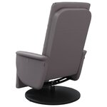 vidaXL Fauteuil inclinable avec repose-pieds gris similicuir