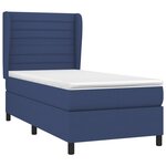 vidaXL Sommier à lattes de lit avec matelas Bleu 100x200 cm Tissu