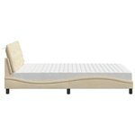 vidaXL Lit avec matelas crème 120x200 cm tissu