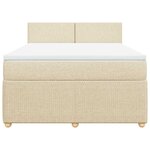 vidaXL Sommier à lattes de lit avec matelas Crème 160x200 cm Tissu