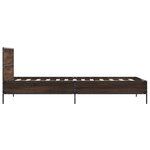 vidaXL Cadre de lit chêne marron 75x190 cm bois d'ingénierie et métal