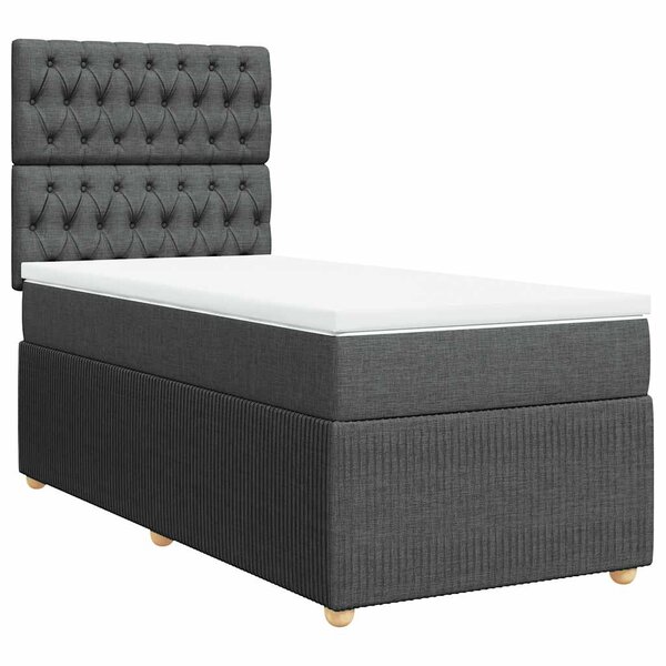 vidaXL Sommier à lattes de lit avec matelas Gris foncé 80x200 cm Tissu