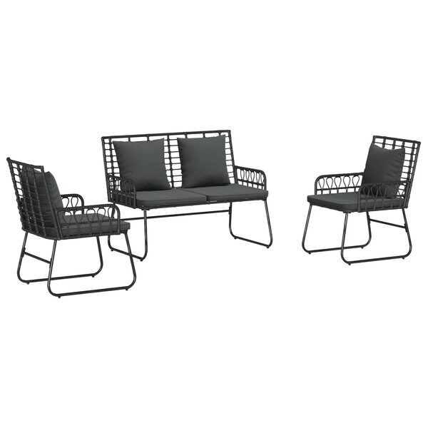 vidaXL Ensemble de salle à manger pour jardin 3 Pièces Noir  Anthracite