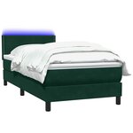 vidaXL Sommier à lattes de lit et matelas et LED vert foncé 80x220 cm velours