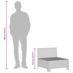 vidaXL Canapé central de jardin avec coussin Gris Résine tressée