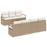 vidaXL Ensemble de canapé de jardin 8 Pièces Beige Poly rotin