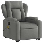 vidaXL Fauteuil inclinable de massage électrique Gris foncé Tissu