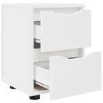 vidaXL Tables de chevet avec tiroir 2 Pièces Blanc 30 5 x 30 x 43 cm