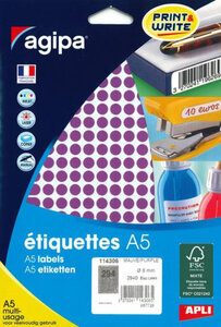 2940 Étiquettes Mauve Ø 8