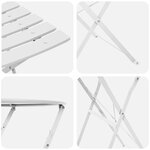 Ensemble Bistro Pliant 3 Pièces vidaXL Blanc Acier