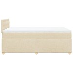 vidaXL Sommier à lattes de lit avec matelas Crème 120x200 cm Tissu