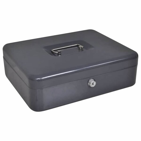 vidaXL Coffre à cash avec verrouillage Noir 30 x 24 x 9 cm Acier