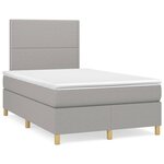 vidaXL Sommier à lattes de lit avec matelas Gris clair 120x200cm Tissu