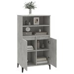 vidaXL Buffet haut Gris béton 60x36x110 cm Bois d'ingénierie