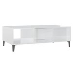 vidaXL Table basse blanc brillant 103 5x60x35 cm bois d'ingénierie
