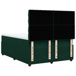 vidaXL Sommier à lattes de lit et matelas Vert foncé 140x190cm Velours