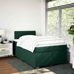 vidaXL Sommier à lattes de lit et matelas Vert foncé 120x200cm Velours