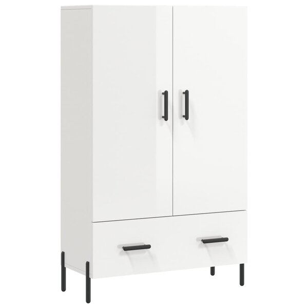 vidaXL Buffet haut blanc brillant 69 5x31x115 cm bois d'ingénierie