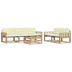 vidaXL Ensemble de canapés d'extérieur 6 Pièces Blanc et crème
