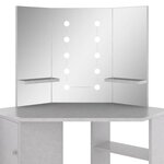 Vidaxl coiffeuse d'angle avec led gris béton 111x54x141 5 cm