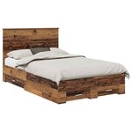 vidaXL Cadre de lit Bois ancien 120 x 190 cm Bois d'ingénierie