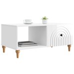vidaXL Table basse Blanc brillant 90 x 50 x 40 cm Bois d'ingénierie