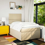 vidaXL Sommier à lattes de lit avec matelas Crème 120x200 cm Tissu