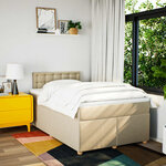 vidaXL Sommier à lattes de lit avec matelas crème 120x190 cm tissu