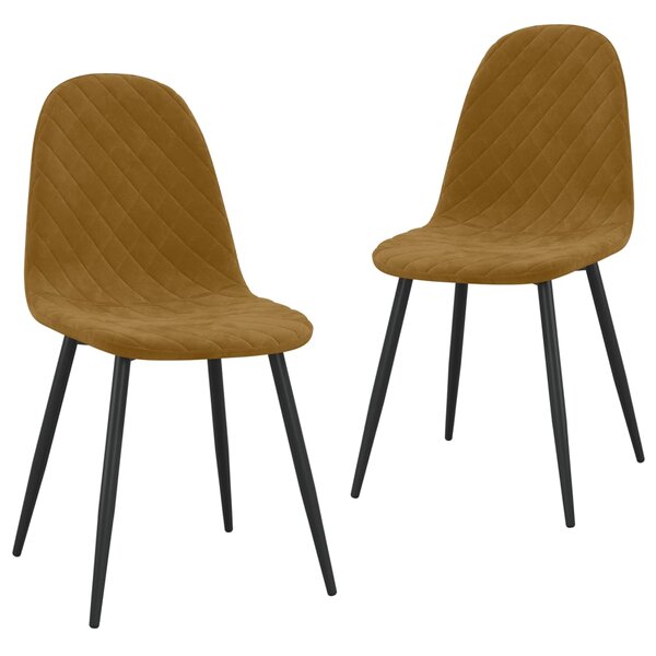 vidaXL Chaises à manger lot de 2 Marron Velours