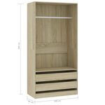 vidaXL Garde-robe Chêne sonoma 100x50x200 cm Bois d'ingénierie