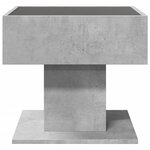 vidaXL Table basse avec LED gris béton 50x50x45 cm bois d'ingénierie