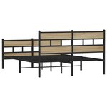 vidaXL Cadre de lit en métal sans matelas chêne sonoma 135x190 cm