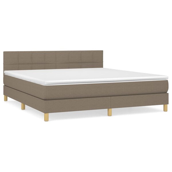 vidaXL Sommier à lattes de lit avec matelas Taupe 160x200 cm Tissu