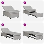 vidaXL Canapé-Lit Gris 194 x 67 x 37 cm tissu