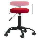 vidaXL Chaise pivotante de bureau Rouge bordeaux Velours
