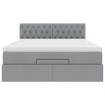 vidaXL Lit ottoman avec matelas gris clair 140x190 cm tissu
