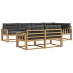 vidaXL Ensemble de canapés d'extérieur 6 pc Blanc et anthracite