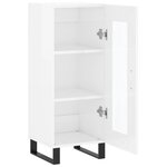 vidaXL Buffet Blanc brillant 34 5x34x90 cm Bois d'ingénierie