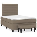 vidaXL Sommier à lattes de lit avec matelas Taupe 120x200 cm Tissu