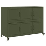 vidaXL Buffet vert olive 100 5x39x72 cm acier