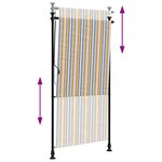 vidaXL Store roulant d'extérieur jaune et blanc 120x270 cm tissu acier