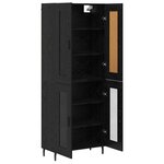 vidaXL Haut Armoire 2 Pièces Chêne noir Bois d'ingénierie