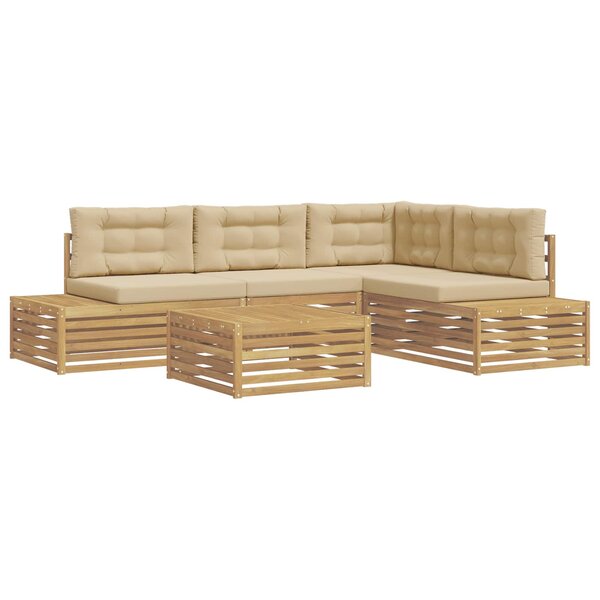 vidaXL 6 pc Ensemble de canapés d'extérieur Polyester Blanc