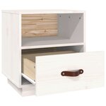 vidaXL Table de chevet Blanc 40x34x45 cm Bois de pin massif